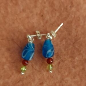 Vibrant Blue and Silver Earrings